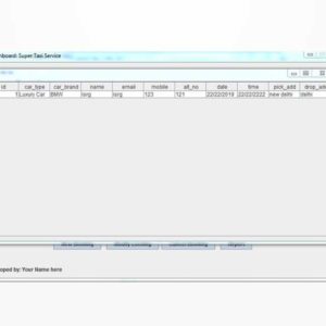 Cab Booking System Java and MySQL Project