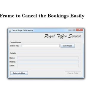 Tiffin Booking System in Java and MySQL